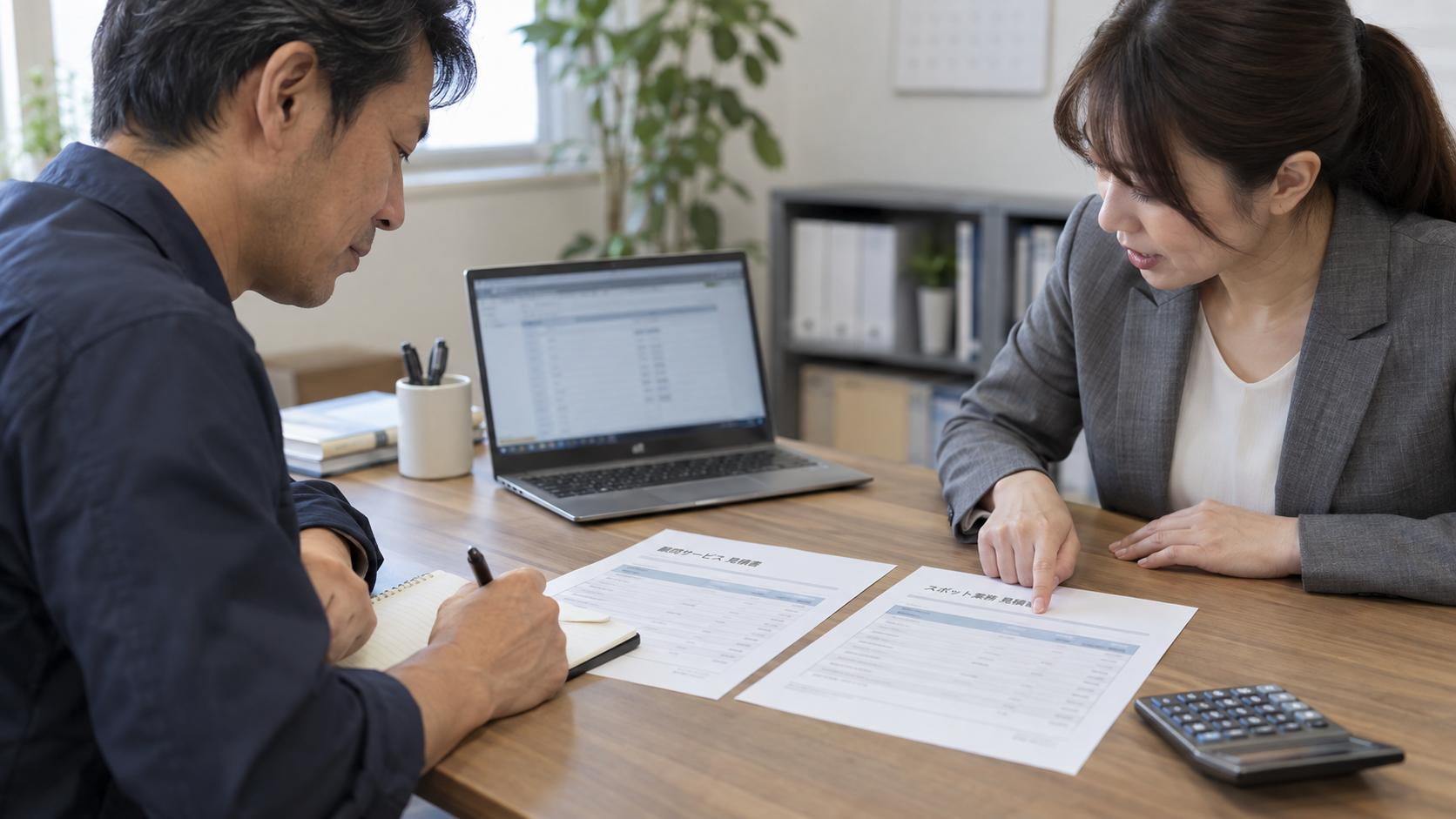 基本料金と追加業務の見積書を確認する事業者