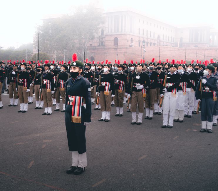 A large group of soldiers in uniform standing in formation d
