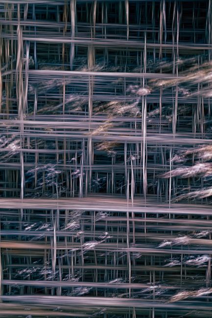 Futuristic abstract network of intersecting lines creating a