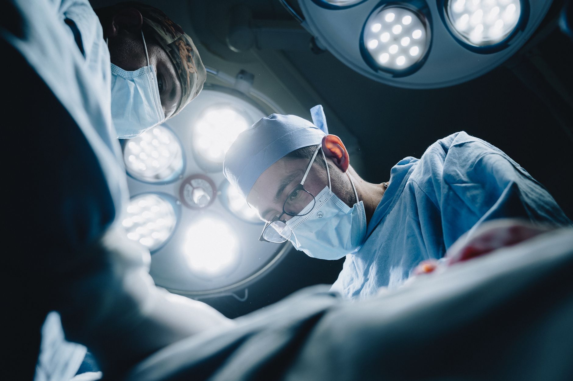 Surgeons performing a procedure in a state-of-the-art operat