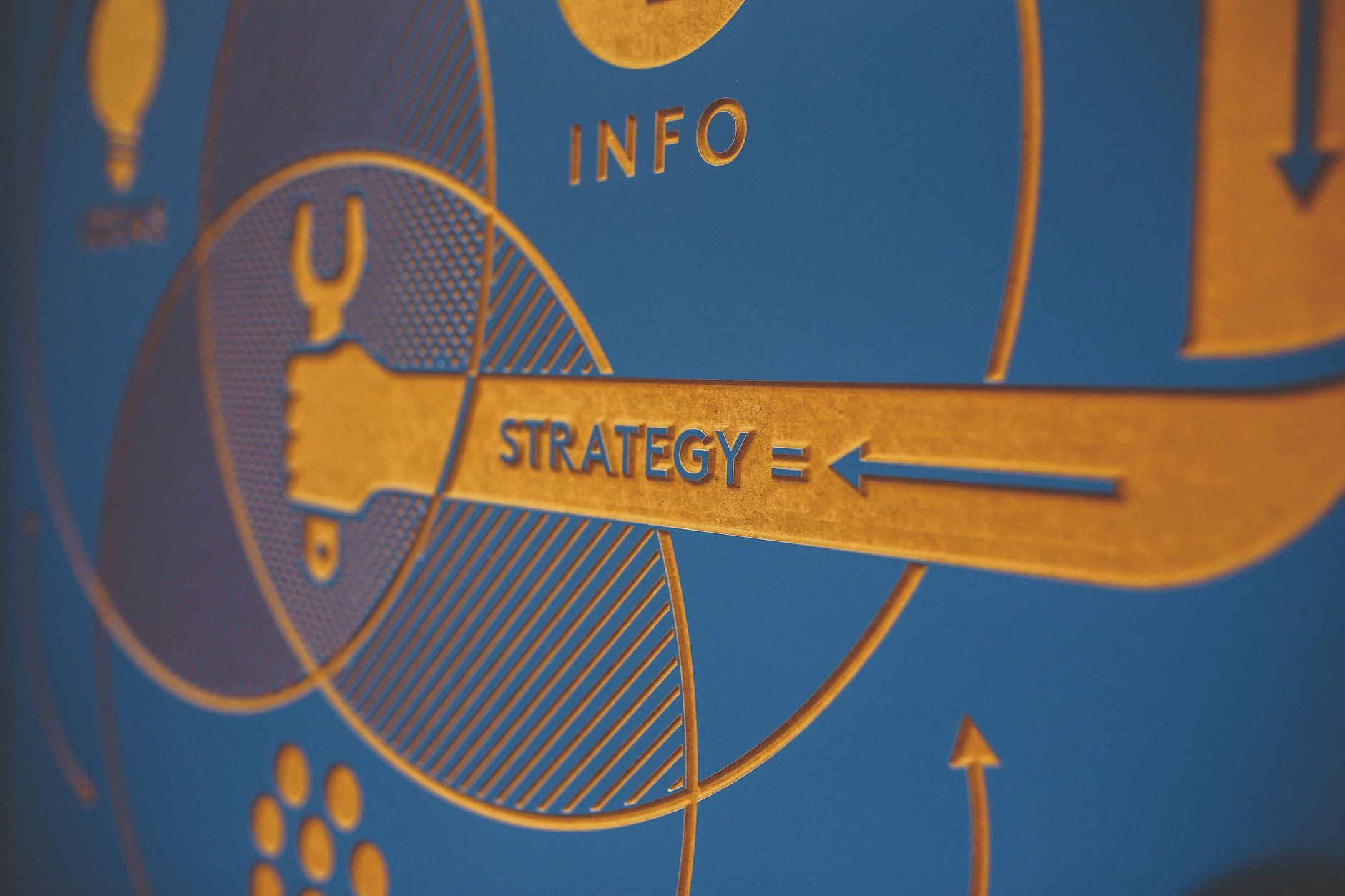 Colorful business infographic highlighting strategy and info