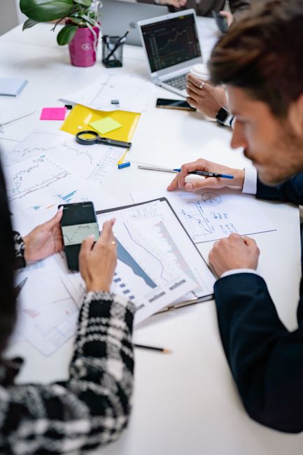 Group of professionals working together on a project with do