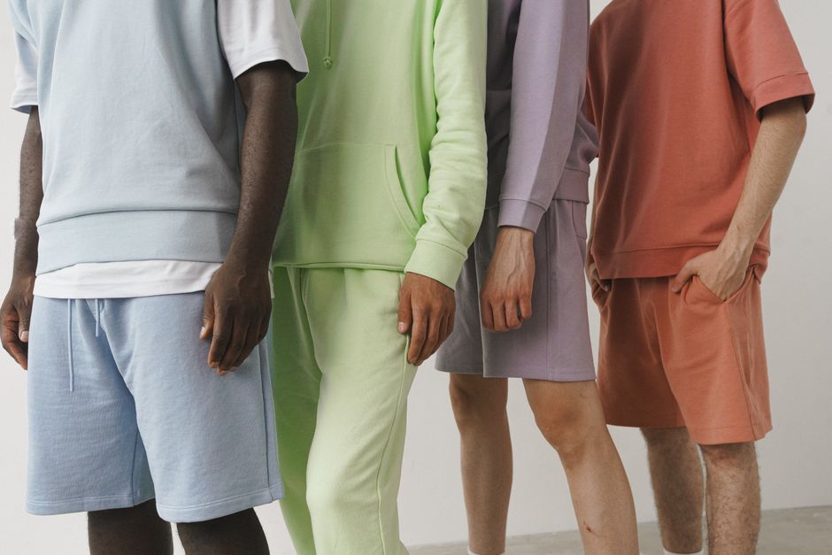 A close-up image showcasing a variety of pastel-colored men'