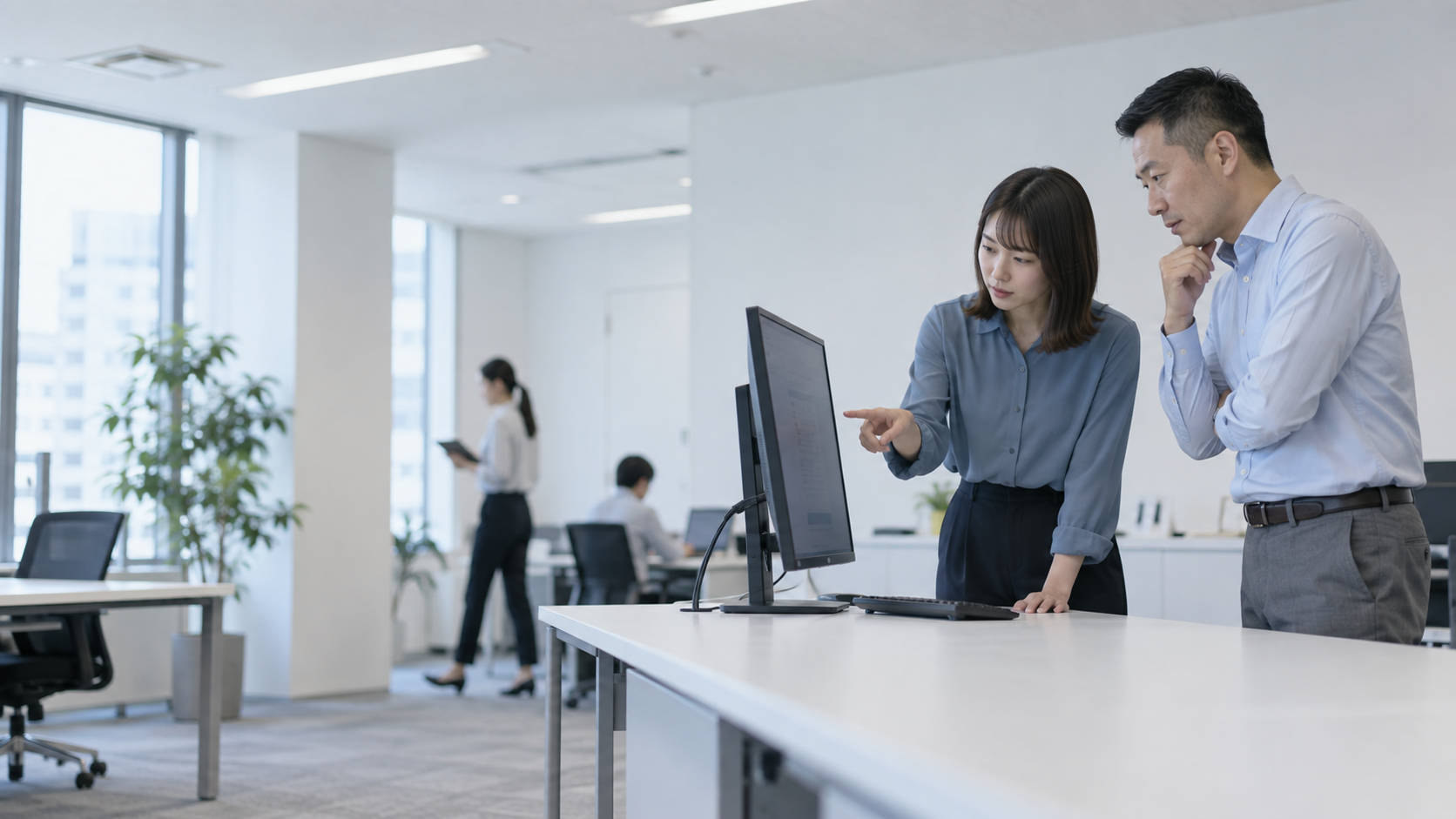 20代後半の日本人女性が二人で画面を覗くをしている場面